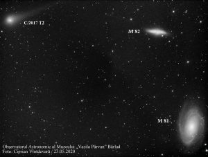 Cometa C/2017 T2 suprinsă spectaculos de telescopul principal al Observatorului Astronomic al Muzeului „Vasile Pârvan” din Bârlad