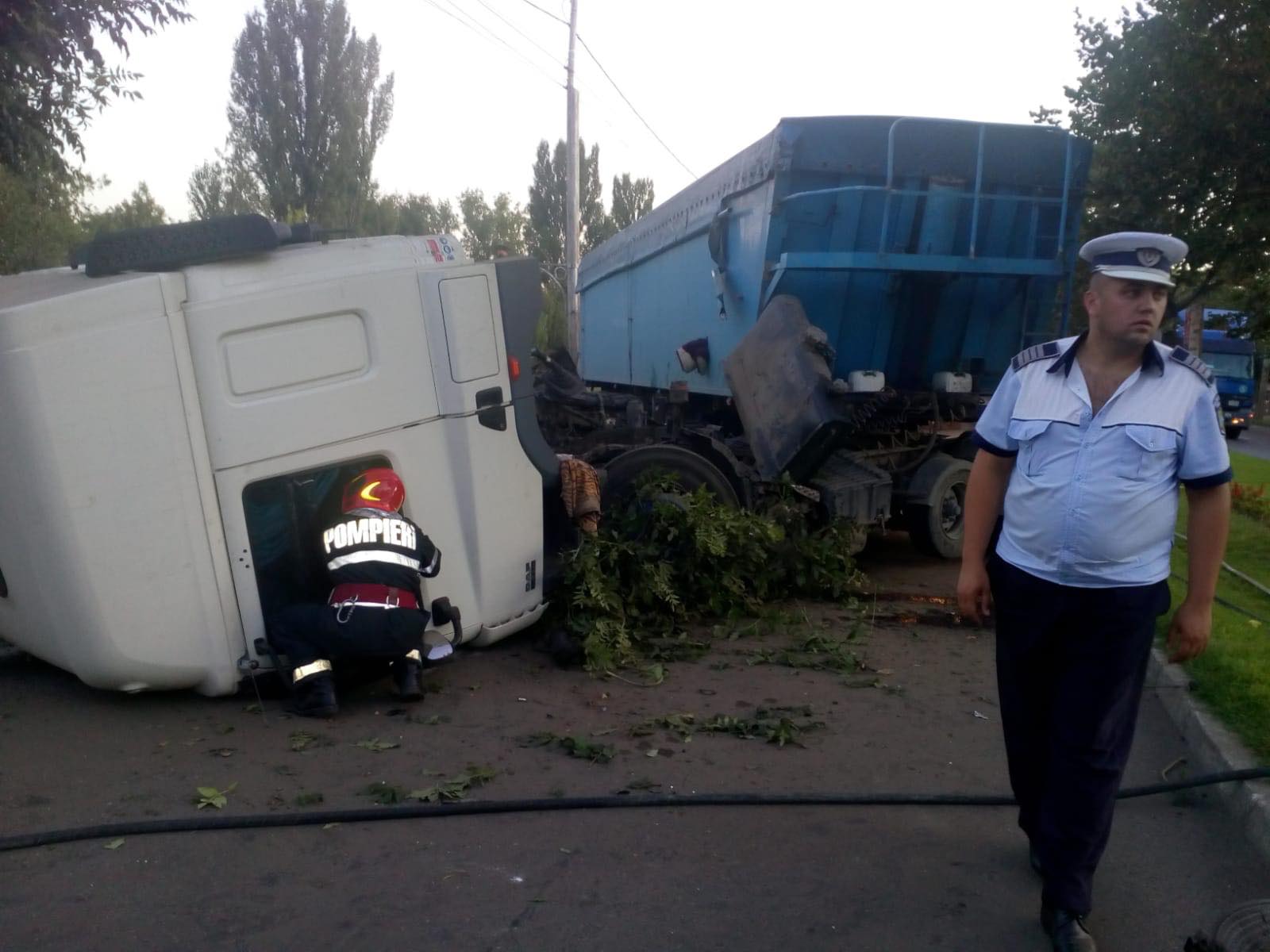 Accident spectaculos la intrarea în Bârlad