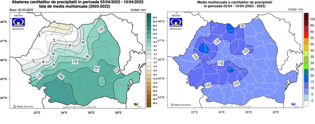 Estimări meteorologice pentru patru săptămâni
