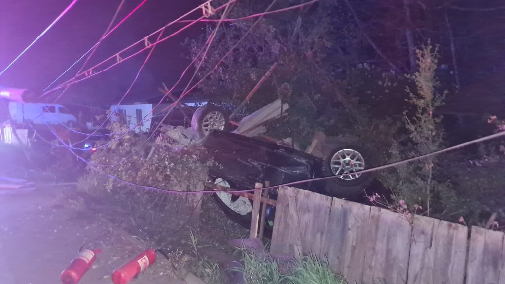 Autoturism ieșit în afara părții carosabile 