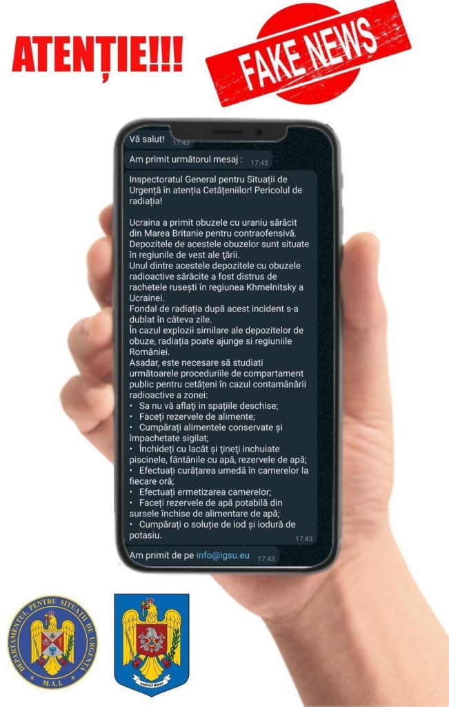 IGSU dezminte mesajul care circulă pe WhatsApp