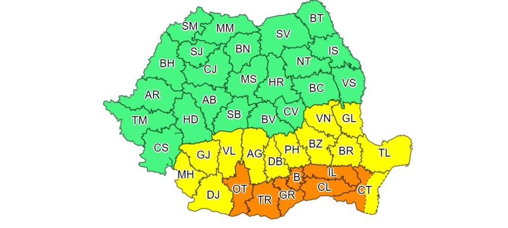 Meteorologii au anunțat Cod galben de vreme instabilă în trei sferturi din ţară, de sâmbătă seara