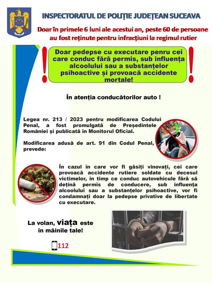 Modificări legislative – pedepse cu închisoarea pentru șoferii băuți