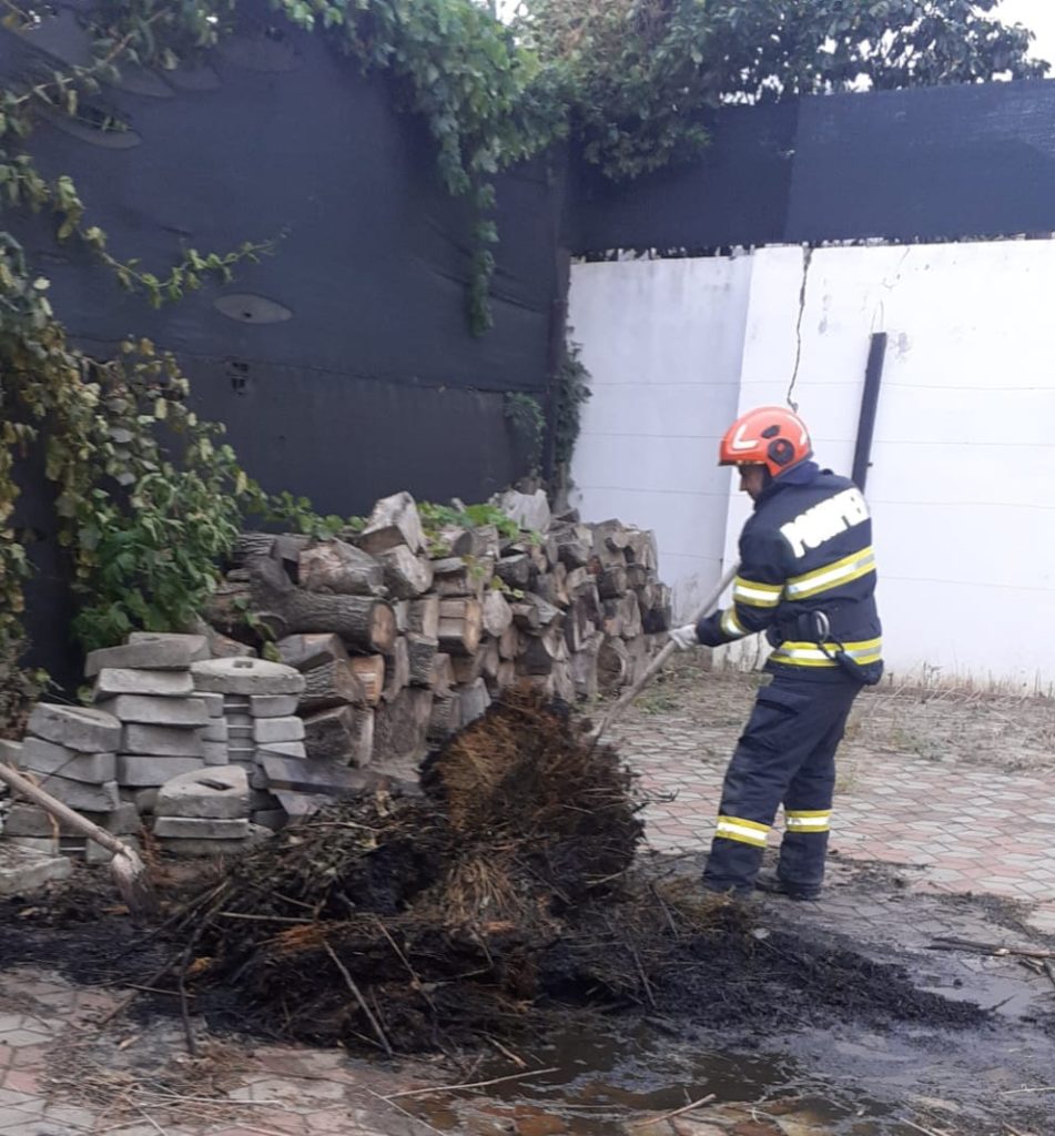 Incendiu izbucnit la un gard din material plastic, în municipiul Bârlad