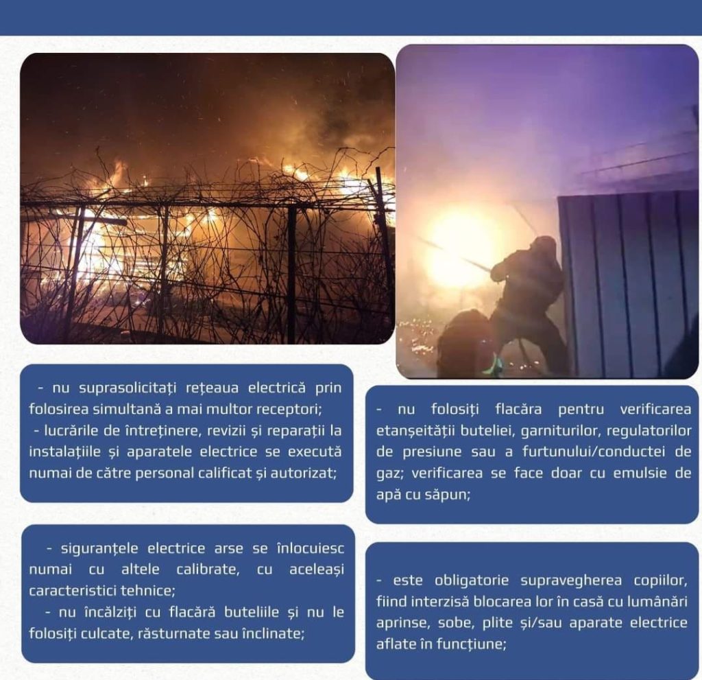 ISU Vaslui: Cum să previi incendiile în gospodărie 