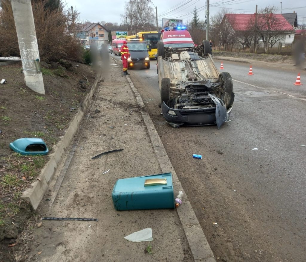 Accident rutier la ieșirea din Suceava