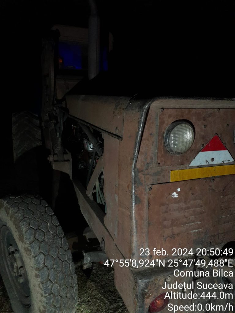 Utilaj de excavare și autobasculantă indisponibilizate de polițiști 