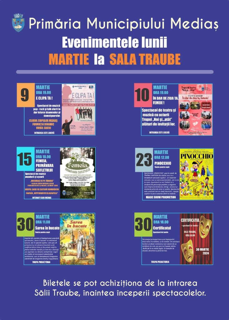 Spectacolele lunii martie la Sala Traube