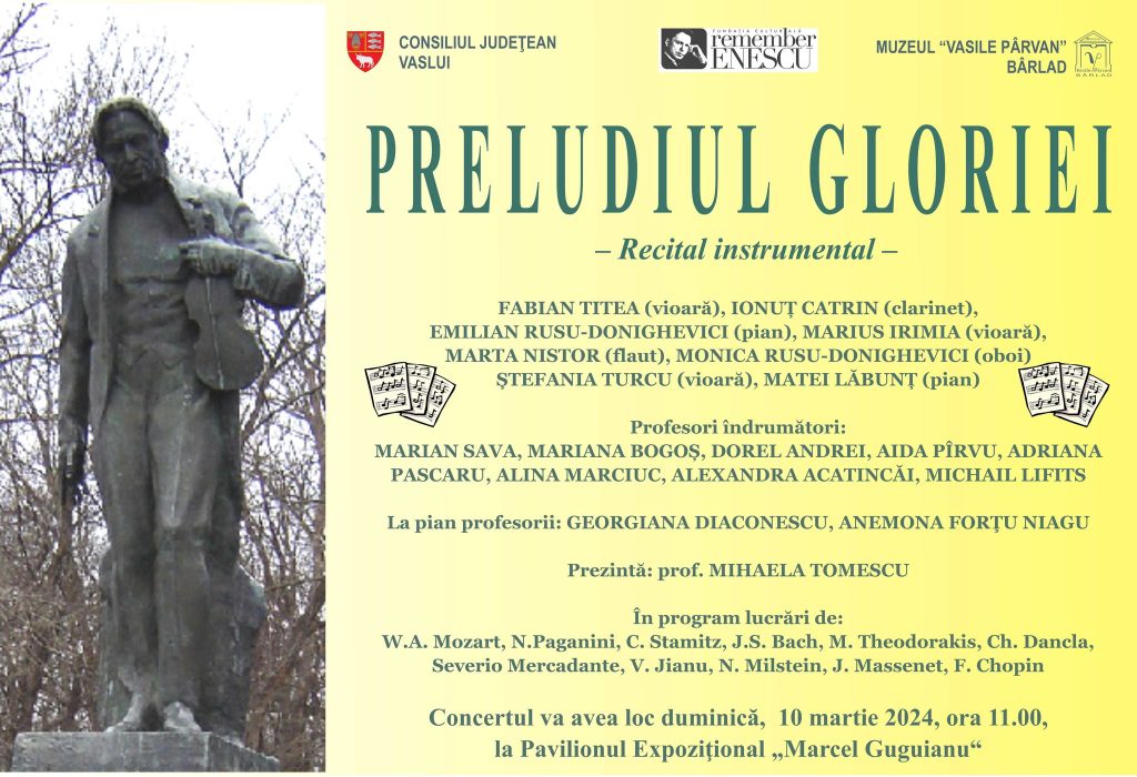 Muzeul „Vasile Pârvan” Bârlad: O nouă întâlnire cu talentul tinerilor muzicieni