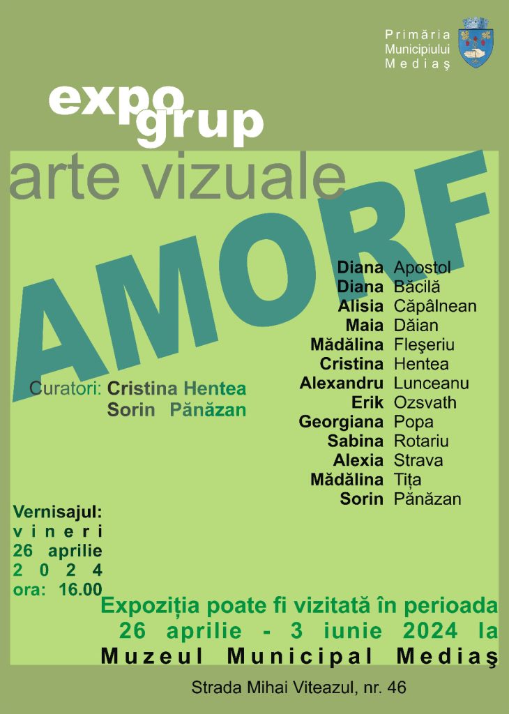 Expoziție temporară de arte vizuale intitulată AMORF