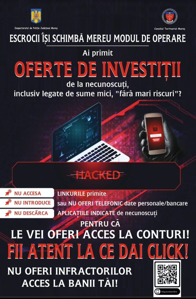 I.P.J. Mureș: Atenție la metodele de phishing!