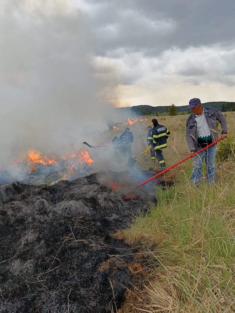 Incendiu de vegetație de amploare în Harghita: 20 de hectare afectate, pompierii au luptat cu flăcările mai bine de 12 ore