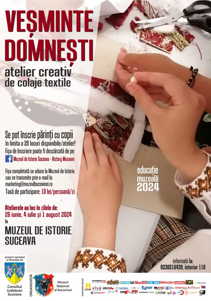 Veșminte Domnești - atelier creativ de colaje textile: ediția a II-a, 2024