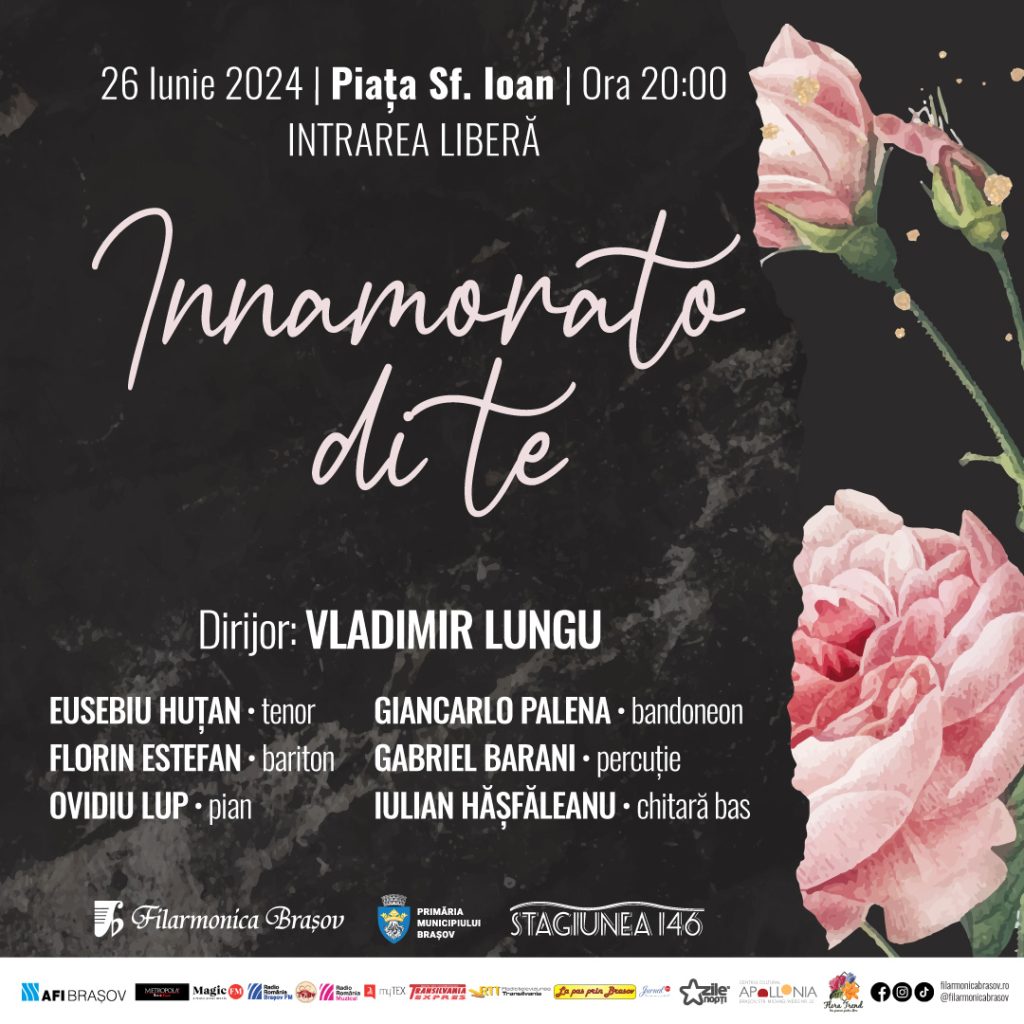 „Innamorato di te” – un nou concert estival al Filarmonicii Brașov în Piața Sf. Ioan, miercuri seară de la ora 20