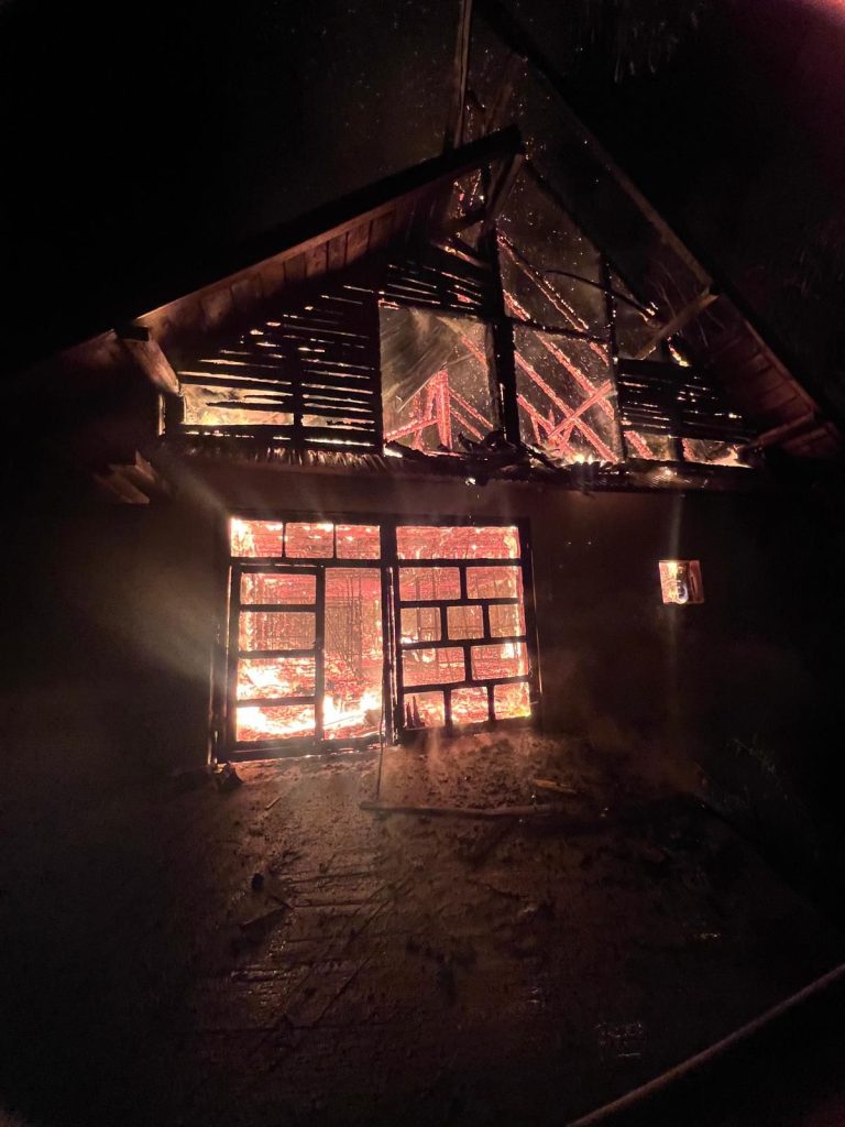 Incendiu la Ocolul Silvic Gura Humorului: Trei cai și cinci oi au murit