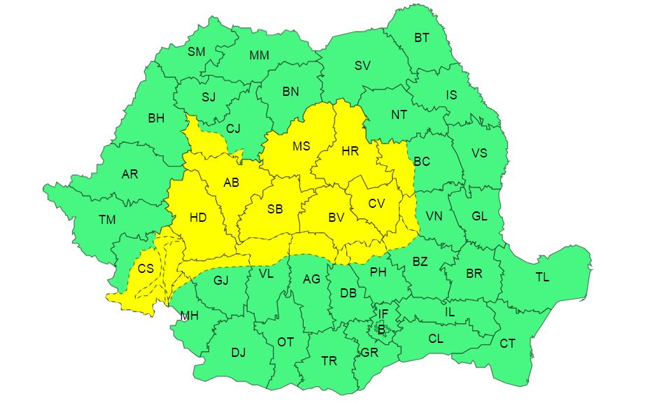 Avertizări meteorologice pentru 24 iunie 2024