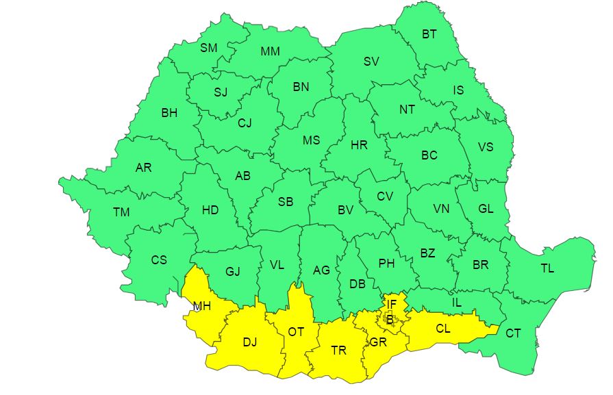 Avertizări meteorologice pentru 24 iunie 2024