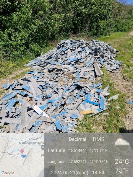 Garda de Mediu Vaslui a aplicat două amenzi pentru abandonarea ilegală a deșeurilor de azbest 