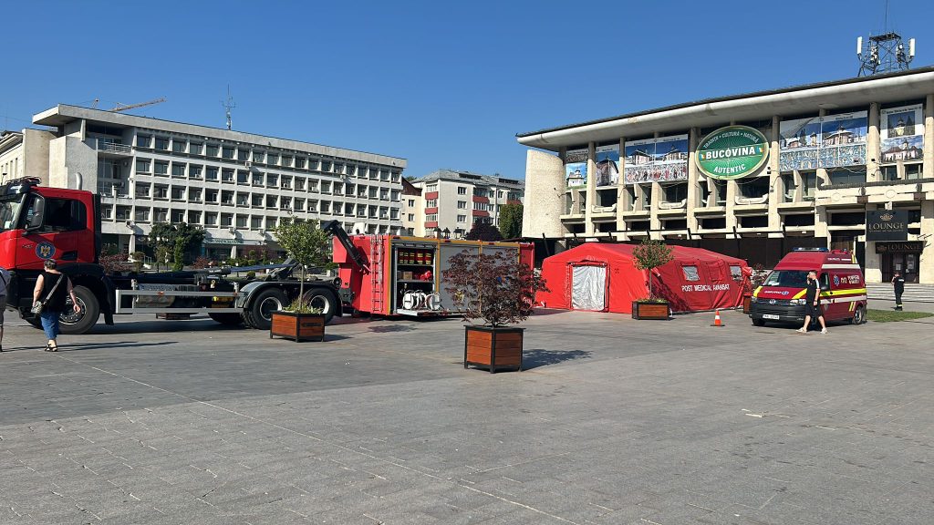 Sâmbătă și duminică, pompierii militari vor fi prezenți pe Esplanada Casei de Cultură din Suceava cu un Punct medical avansat