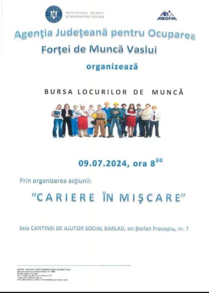 Acțiunea „Cariere în mișcare" organizată de AJOFM Vaslui