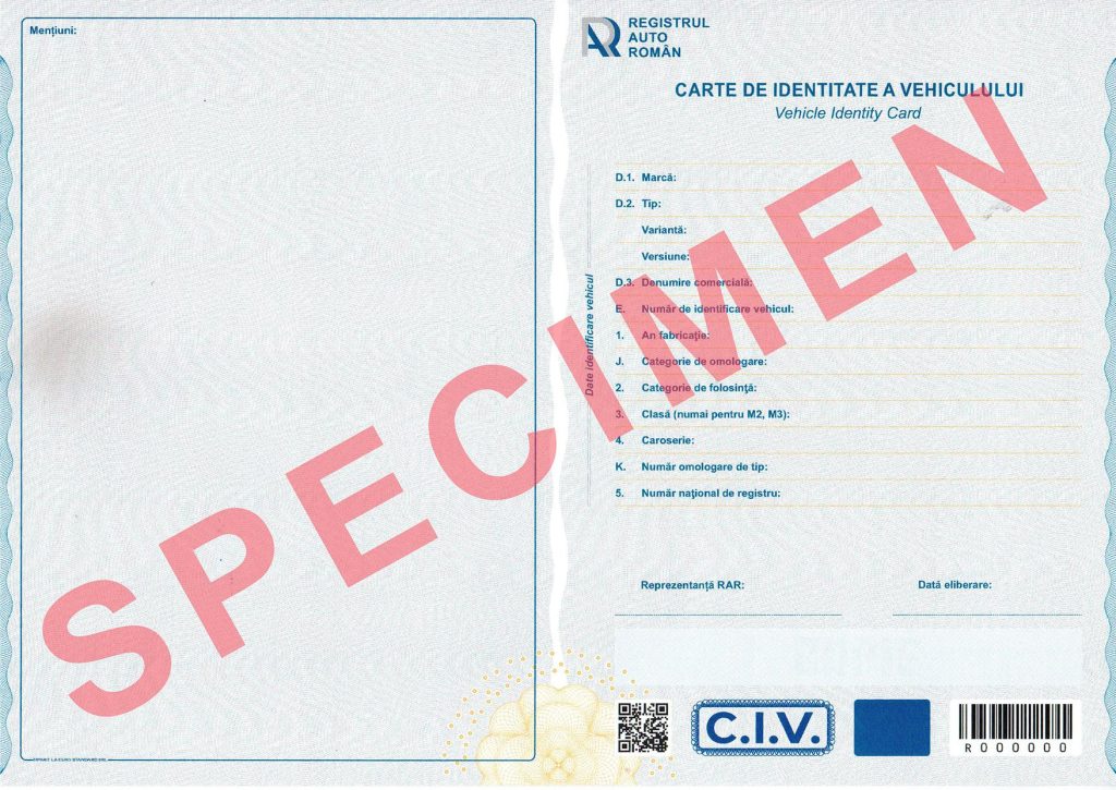 Cartea de Identitate a Vehiculului (CIV) are un nou format