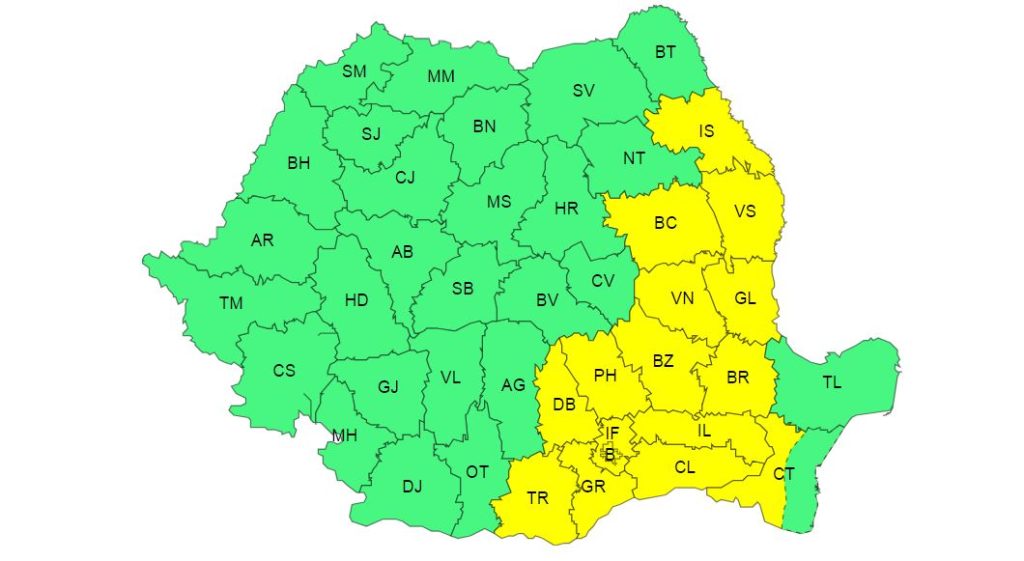 Avertizări Meteorologice pentru 2-3 iulie 2024