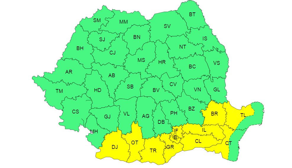 Avertizări meteorologice - 21 iulie 2024