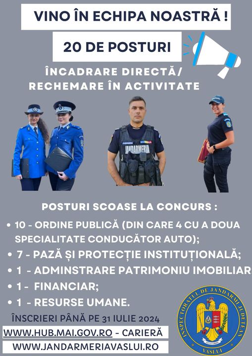 Termenul de depunere a dosarelor de recrutare a fost prelungit până pe 𝟎𝟗 𝐚𝐮𝐠𝐮𝐬𝐭 𝟐𝟎𝟐𝟒, inclusiv