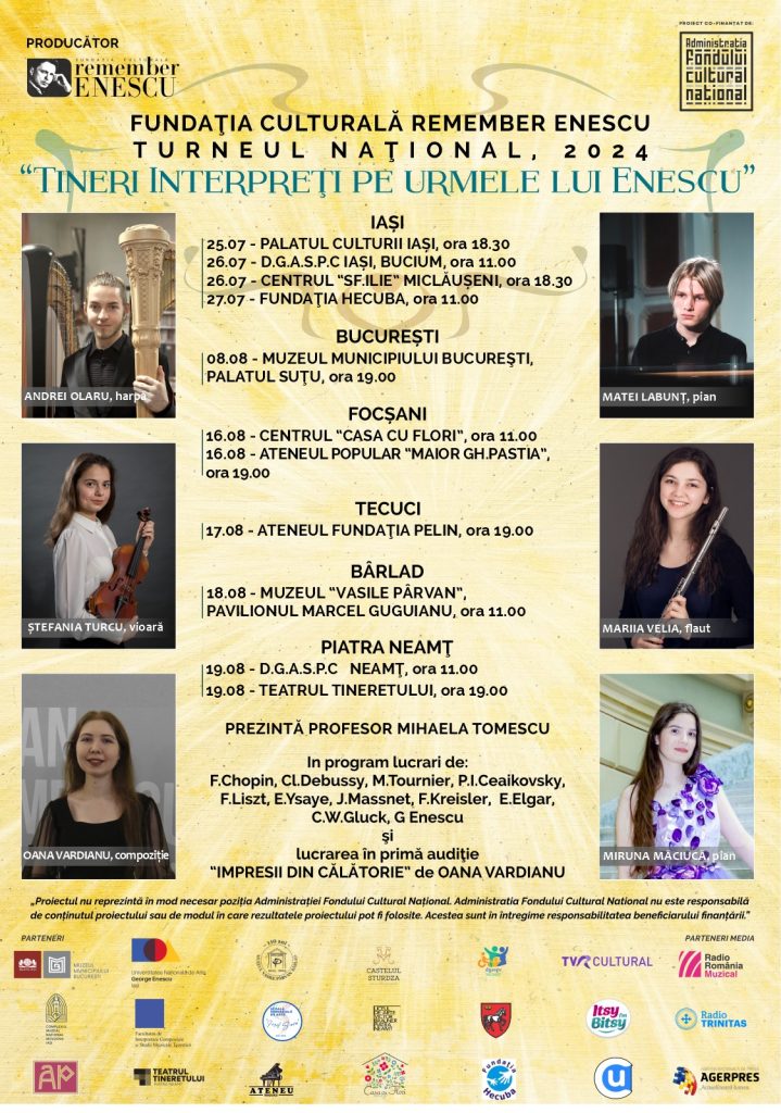 Turneul Național „Tineri Interpreți pe urmele lui Enescu” va ajunge la Bârlad