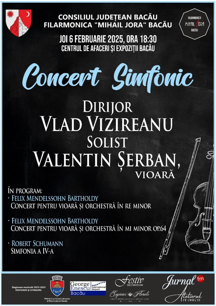 Filarmonica Mihail Jora Bacău anunță cu bucurie revenirea lui Valentin Șerban