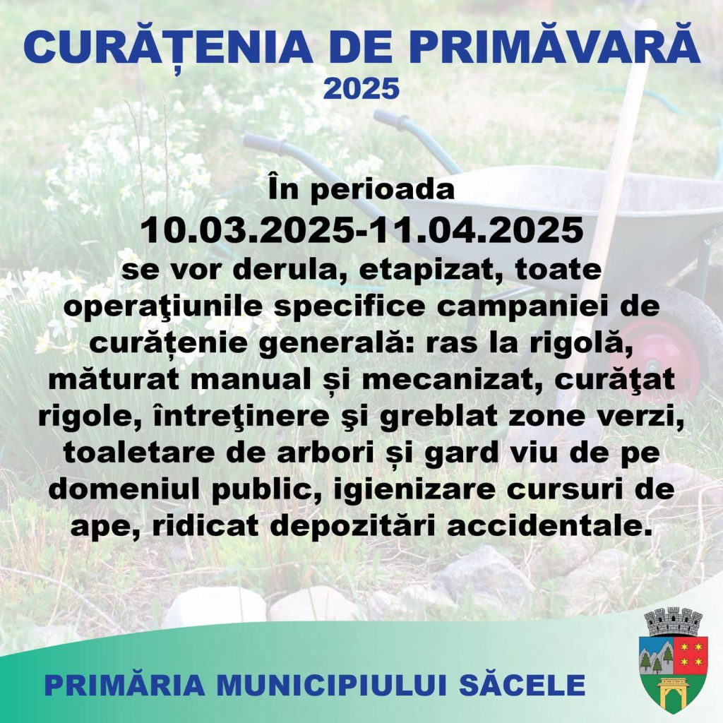 Devenită un obicei la Săcele, „Luna curățeniei de primăvară”