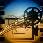 Cinematic abstract film elements composition