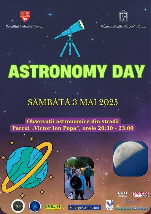 Sâmbătă, 3 mai 2025, între orele 20:30 și 23:00, în Parcul „Victor Ion Popa”
