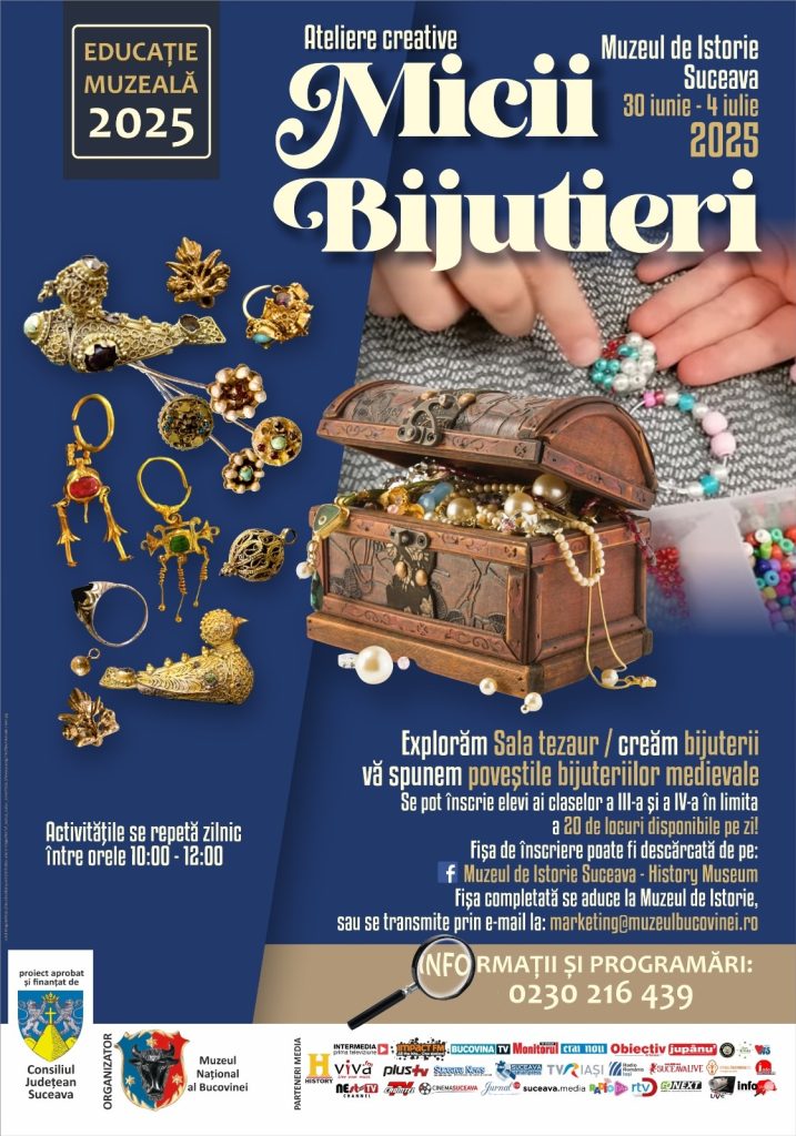 Între 30 iunie și 4 iulie 2025, atelierul de educație muzeală „Micii bijutieri”