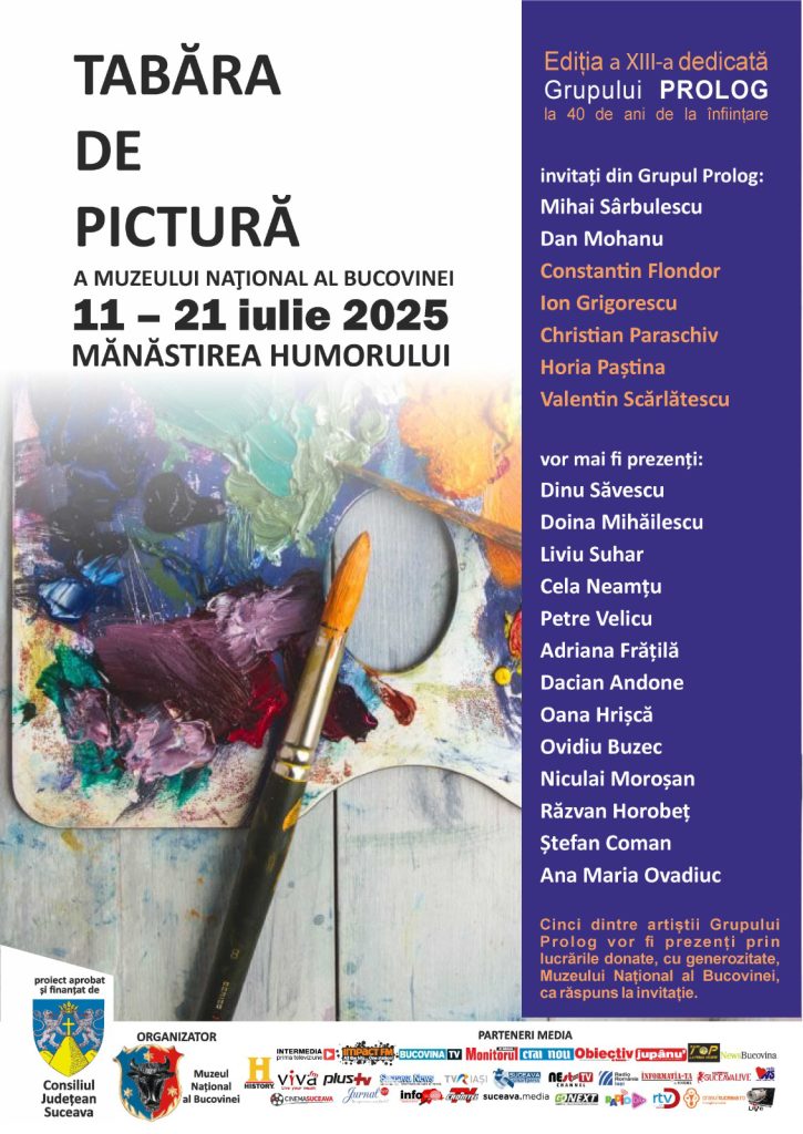 În perioada 11-21 iulie 2025, la Mănăstirea Humorului, a XIII-a ediție a Taberei de pictură
