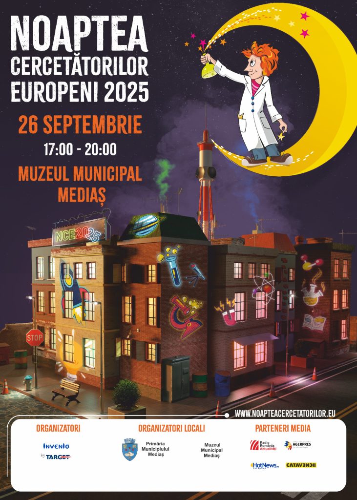 Vineri, 26 septembrie 2025, între orele 17:00 și 20:00, Muzeul Municipal Mediaș