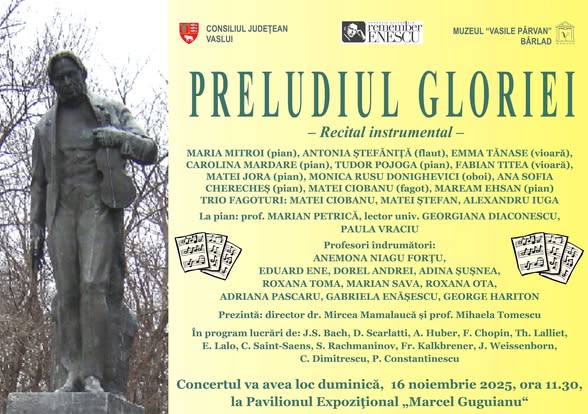 Muzeul „Vasile Pârvan” din Bârlad organizează, duminică, 16 noiembrie 2025