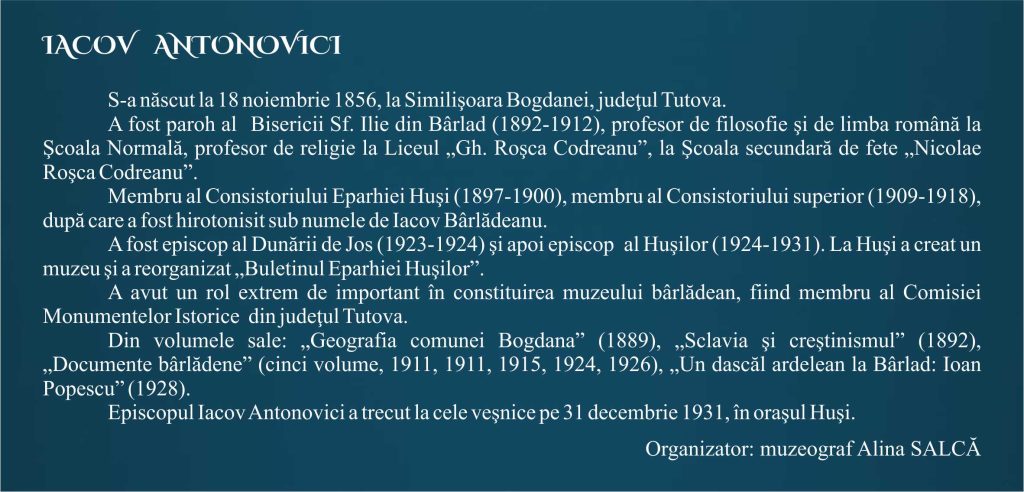 Conferința cu titlul „Iacov Antonovici: istoricul cu chip de patriarh”