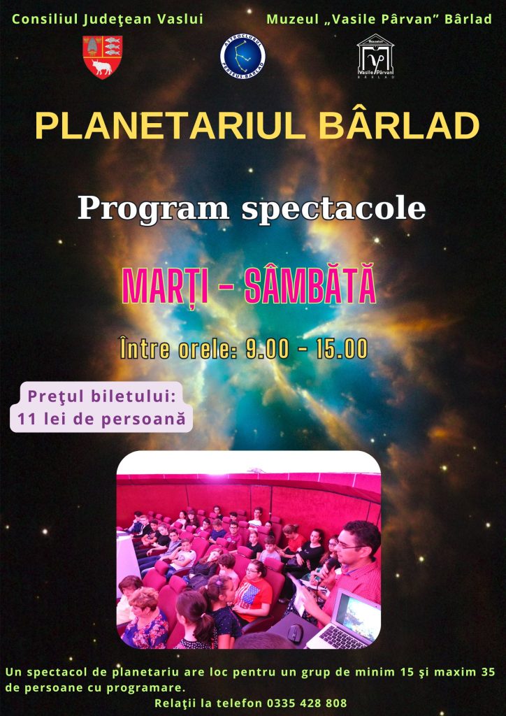 Planetariul Muzeului „Vasile Pârvan” din Bârlad își reia activitatea