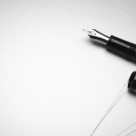 Elegant black fountain pen on paper