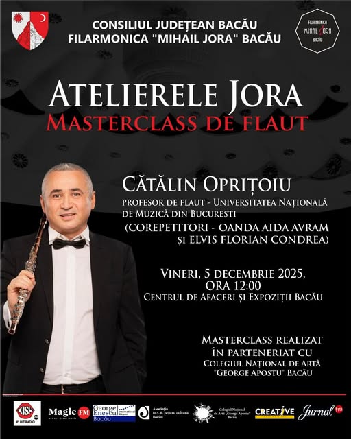 Proiectul „Atelierele”, derulat de Filarmonica „Mihail Jora” Bacău
