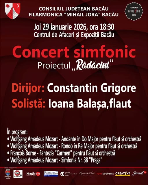Concert simfonic ce va avea loc joi, 29 ianuarie, de la ora 18:30