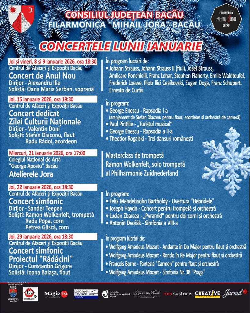 Concerte de excepție în luna ianuarie 2026