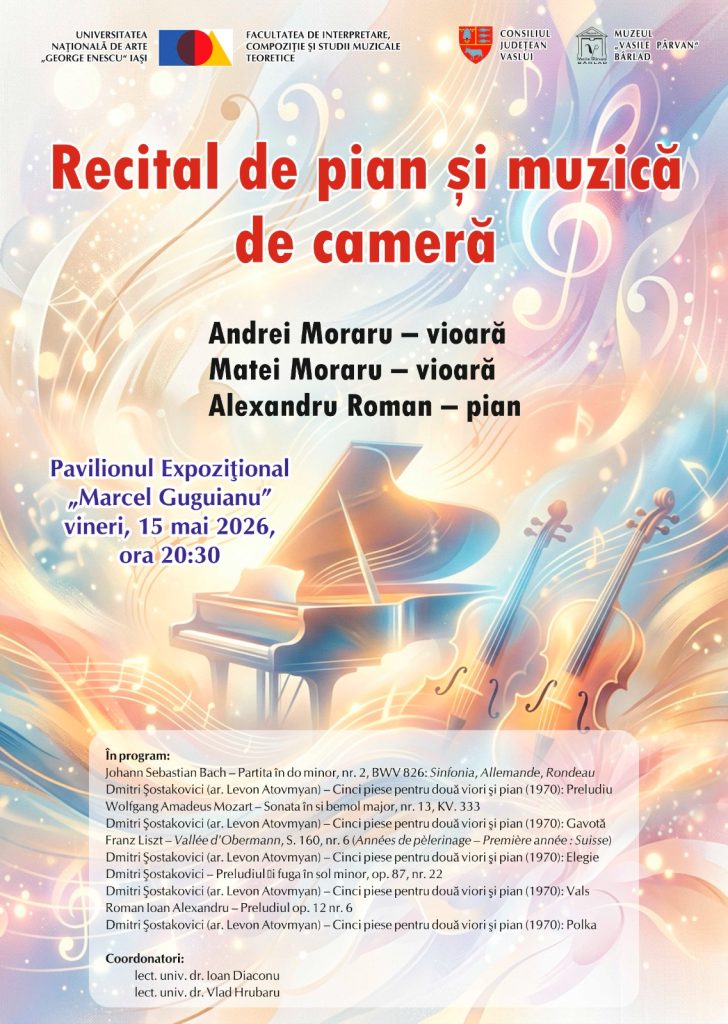 Muzeul „Vasile Pârvan” Bârlad organizează, în perioada 15–16 mai 2026