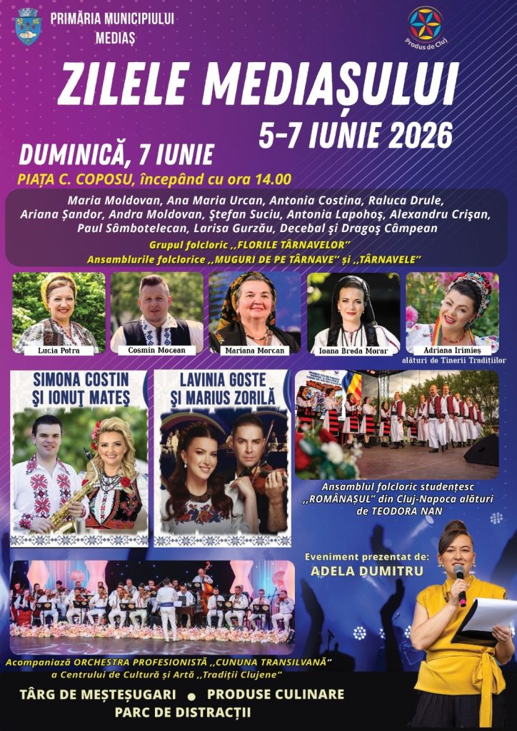 În perioada 5-7 iunie 2026, Mediașul îmbracă haine de sărbătoare