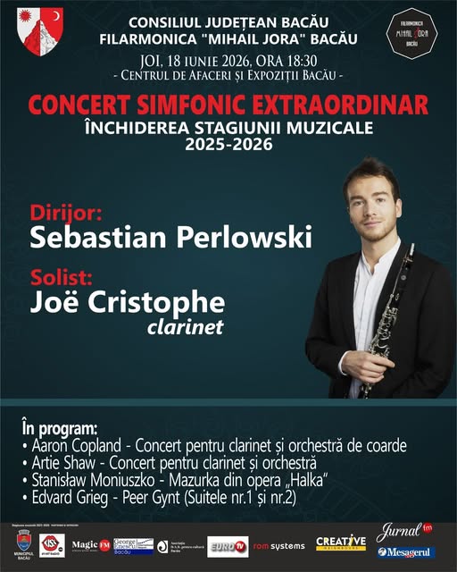 Filarmonica „Mihail Jora” Bacău va încheia stagiunea 2025-2026
